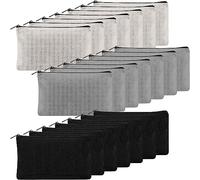 Widybord Confezione da 21 astucci per matite con cerniera, per organizzare forniture per ufficio, , nero e grigio