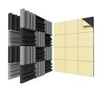 Widybord Confezione da 24 fonoassorbenti autoadesivi in schiuma, 30,5 x 30,5 x 5,1 cm, ad alta resilienza, fonoassorbente