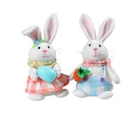 Widybord Coniglio di Pasqua Brillante Bambola Elfo GNOME con Decorazioni Luminose LED per Tavolo, 2 Pezzi