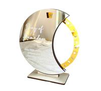 Widybord Conto alla rovescia del Ramadan Mubarak Acrilico Luna Ornamento Ramadan Decorazione da Tavola Argento + Oro