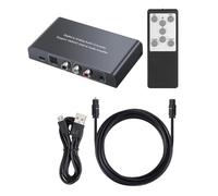 Widybord Convertitore audio digitale ad analogico con telecomando IR Toslink digitale coassiale a adattatore audio stereo analogico da 3,5 mm 192 KHz a 24 bit
