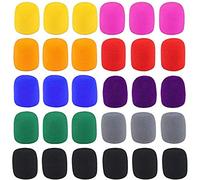 Widybord Copertura antivento in schiuma spessa per microfono palcoscenico, confezione da 30 pezzi, per karaoke DJ (12 colori)