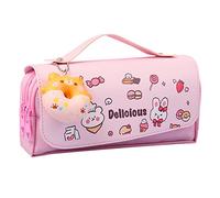 Widybord Decompressione Custodia a Matita Portatile Carino Sacchetto di Matita Cartone Animato Scuola Cancelleria Borsa Studente Penna a Astuccio Decomprimere Penna Borsa Rosa