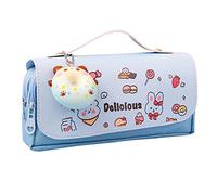 Widybord Decompressione Custodia a Matita Portatile Carino Sacchetto di Matita Cartone Animato Scuola Cancelleria Borsa Studente Penna a Astuccio Decomprimere Penna Borsa Blu