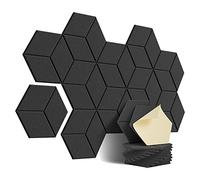 Widybord fonoassorbenti autoadesivi, per isolamento acustico e trattamento acustico, confezione da 12 pezzi (nero)