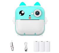 Widybord Fotocamera per Bambini Schermo IPS 2,4 Pollici Fotocamera per Bambini Stampa Istantanea Registrazione Video Scatta Foto Regalo di compleanno Blu (B) Facile da Util