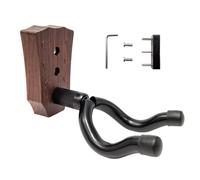 Widybord Gancio per montaggio a parete, in legno di noce nero, a forma di U, gancio per montaggio a parete per ukulele, banjo, 2 pezzi