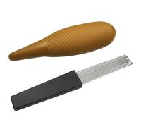 Widybord Guiro Strumento a percussione a forma di pesce di sabbia con 1 raschietto strumento di allenamento musicale stile A