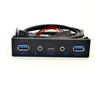 Widybord Hub USB 5 Porte USB 3.1 Tipo-C USB 3.0 Pannello Audio HD 3,5 mm Presa Auricolare Microfono Adattatore di Estensione per Computer Desktop 3,5 pollici, Facile da usare, Trava