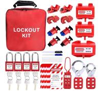 Widybord Kit di Blocco ed Etichettatura di 56 Pezzi per la Sicurezza Elettrica con Blocco Interruttore a Morsa, per Elettrico/Industria/Meccanica