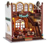 Widybord Kit di casa delle bambole in legno in miniatura fai da te puzzle in tre dimensioni casa fai da te casa del libro magico per regalo di compleanno, Natale e San Valentino