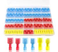 Widybord Kit di connettori a forcella, 280 pezzi, connettori a disconnessione 22-10 AWG, connettori terminali a forcella isolati in nylon, durevoli e facili da installare