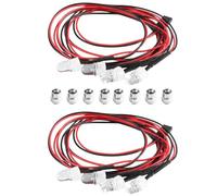 Widybord Luci Auto RC 3-9 V, Set di Fari per 1/5 1/8 1/10 1/12 1/14 RC Modello Auto Camion LED, 2 Bianchi 2 Rossi 8 Mm, Accessori