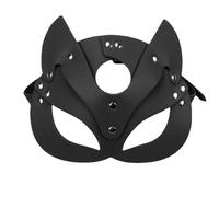 Widybord Maschera per le donne, mezzo, maschera in pelle, orecchie, pezzi di costume cosplay nero