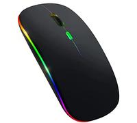 Widybord Mouse senza Bluetooth 5.1 LED Ricaricabile Mouse Silenzioso USB Ottico Gaming Ergonomico Retroilluminazione senza 2.4G