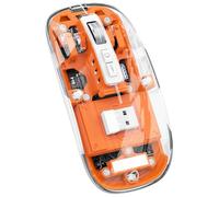 Widybord Mouse senza Magnetico Trasparente Tripla Modalità Compatibile Bluetooth 2,4 G Desktop in Un Tipo-C Ricaricabile (Arancione) Installazione Facile
