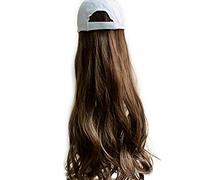 Widybord Parrucca da donna capelli lunghi acconciatura di moda parrucca un pezzo femminile lungo volume naturale testa completa set netto moda bianco cappello capelli ricci marrone chiaro