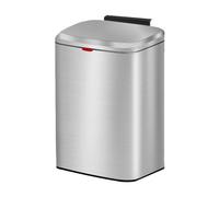 Widybord Pattumiera da cucina sospesa in acciaio inox con coperchio, contenitore per compost da cucina 2 in 1, per bancone e sottolavandino, 8 litri