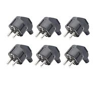 Widybord Presa Ricablata di Potere Elettrico Ca 16A 4.8Mm Maschio per Prese Connettore di Prolunga 6 Pezzi Spina Europea Nera
