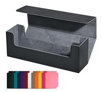 Widybord Scatola portaoggetti per carte da collezione, chiusura magnetica, porta carte magnetiche, nero