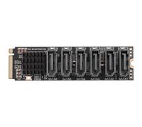 Widybord Scheda Riser M.2 MKEY PCI-E Scheda M.2 NVME a SATA Scheda Estensione M.2 NVME a SATA3.0 PCIE a SATA 6Gpbsx6-Port ASM1166