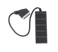 Widybord Separatore Scart 5 Vie 21 Pin Connettore Adattatore Scart 21p Maschio a 5 Femmine, Scaritel 5, Una Divisione in Cinque Linee di Cavo