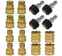 Widybord Set di adattatori per pulitore 16 pezzi, kit di disconnessione, girevole M22 a connessione 3/8 pollici, 3/4 pollici a rilascio