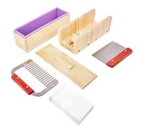 Widybord Set di produzione di sapone 42 OZ Stampi per sapone con scatola in legno regolabile per misurare il sapone, tazza di sapone Kit fai da te