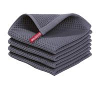 Widybord Strofinacci da Cucina in 100% Cotone, Ultra Morbidi, assorbenti, ad Asciugatura Rapida, Colore Grigio Scuro, 34 x 34 cm