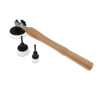 Widybord Strumento di levigatura per levigatrice a ciotola per la lavorazione del legno, tampone in PU per levigatura a ganci e fibbie da 1/2/3 pollici, manico lungo in legno duro per la lavorazione