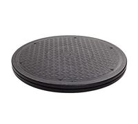 Widybord Supporto girevole girevole in acciaio per monitor TV Lazy Susans nero di forma rotonda da 30,5 cm