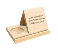 Widybord Supporto per Libro Triangolare in Legno Personalizzato con Porta Tazza da Caffè, Supporto per Pagina del Libro dei Fiori di Nascita Personalizzato, Con Facile Da Installare e Usare