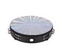 Widybord Tamburello Tamburello Palmare 20,3 cm Doppio Jingle Suono Riflettente Tamburello Strumento Musicale Bambini KTV