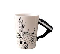 Widybord Tazza di Ceramica Musica 240Ml Tazza di Ceramica Musica Tazze e Tazze Carine Tè Latte di Caffè con Maniglia Regali Novità Pianoforte