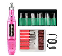 Widybord Trapano elettrico per unghie, per unghie, set di punte per unghie acriliche, gel, smaltatura, rosa