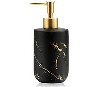 Wieat Dispenser di sapone in ceramica marmo, bottiglia a pompa per accessori da banco da toeletta, accessori per lavaggio per bagno e lavello della cucina