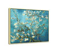 Wieco Art Grandi stampe su tela con cornice dorata di fiori di mandorlo di Vincent Van Gogh Riproduzione di dipinti post-impressionismo opere d'arte per soggiorno, casa ufficio decorazioni