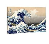 Wieco Art Great Wave of Kanagawa Katsushika Hokusai - Stampa su tela di giclée in stile moderno e molto grande, astratto paesaggio marino, opere d'arte sul mare, dipinti su tela, decorazione da parete per la casa XL