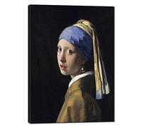 Wieco Art La ragazza con un orecchino di perla di Jan Vermeer Riproduzione di dipinti a olio stampa su tela stampe HD opere d'arte per casa e ufficio decorazione
