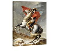 Wieco Art Napoleone che attraversa le Alpi di Jacques-Louis David Riproduzione di dipinti ad olio astratti HD Stampe Decorazione da parete Classica Opera d'arte per la casa e l'ufficio Decorazione