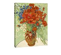 Wieco Art Riproduzione di dipinti a olio con papaveri rossi e margherite di Van Gogh, stampa su tela di grandi dimensioni, decorazione per la casa e il soggiorno