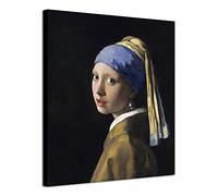 Wieco Art Stampa artistica su tela con la ragazza con un orecchino di perla di Jan Vermeer, riproduzione di dipinti a olio, stampa HD, opere d'arte per casa e ufficio