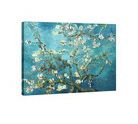 Wieco Art Stampa giclée su tela da parete per decorazione da parete di Van Gogh Paintings Mandorlo in fiore moderno un pezzo allungato e incorniciato fiori astratti opere d'arte decorazioni per casa
