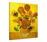 Wieco Art Stampa su tela con stampa giclée moderna e astratta, grande vaso con quindici girasoli di Van Gogh, riproduzione di dipinti a olio su tela da parete