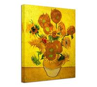 Wieco Art - Stampe su tela giclée moderne astratte e incorniciate, vaso con quindici girasoli di Van Gogh, riproduzione di dipinti a olio su tela, decorazione per la casa