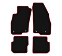 Wielganizator Tappetini per auto in velluto compatibili con Alfa Romeo Mito Hatchback 2008-2019 - Buona qualità - Set di 4 tappetini in velluto nero rosso