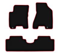 Wielganizator Tappetini per auto in velluto compatibili con Kia Sportage II SUV 2004-2010 - Buona qualità - Set di 3 tappetini in velluto nero rosso