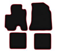Wielganizator Tappetini per auto in velluto compatibili con Toyota RAV4 II FL 3 porte 2003-2005 - Buona qualità - velluto nero rosso set da 4 pezzi