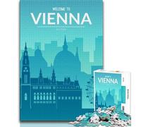 Wien, Österreich, Puzzles für Teenager, 1000 Teile, Familienspiel, Stressabbau, schwierige Herausforderung, tolle Geschenke und Spielzeuge, 38x26cm