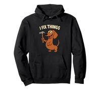 Wiener Dog I Fix Things Fai da te Carpenter Meccanico Felpa con Cappuccio